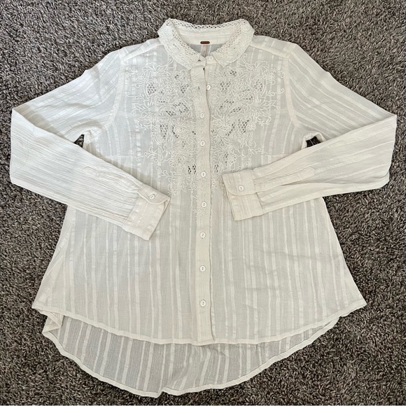 Free People Carter Dobby Embroidered Blouse - Picture 3 of 10